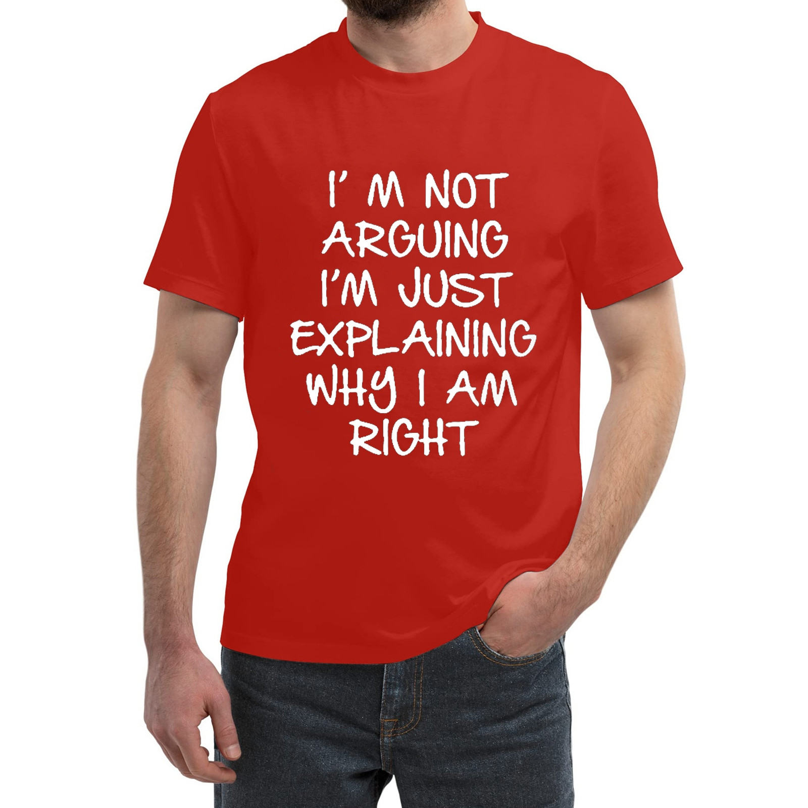thumbnail image 2 of Camiseta divertida para hombre «I'm Not Arguing» (No voy a discutir): camiseta informal de poliéster, uso diario, varias tallas, estampado llamativo, 2 of 4